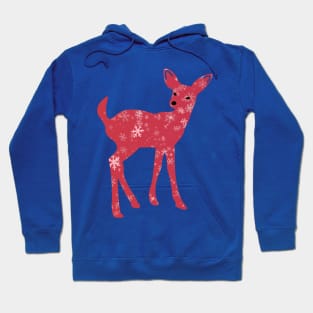 Deer with red christmas pattern Hoodie